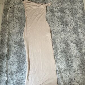 Chic One Shoulder Cream Dress